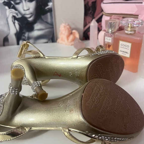 Y2k Gold Rhinestone Heels - Picture 3 of 4